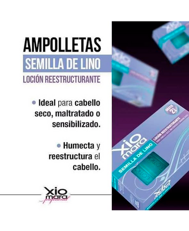 XIOMARA SEMI DI LINO AMPOLLETA REESTRUCTURANTE CON ENJUAGUE CAJA C/12