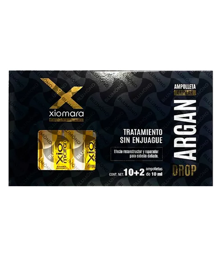 XIOMARA ARGAN TRATAMIENTO SIN ENJUAGUE AMPOLLETA CAJA 12X10 ML.