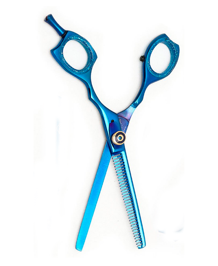 MS TIJERA DEGRAFILAR 6" AZUL METALIZADO ERGONOMICA TORNILLO AJUSTADOR MS505