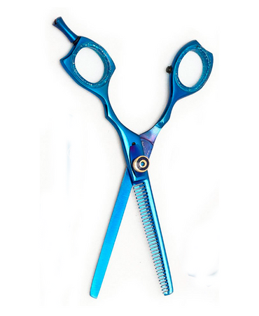 MS TIJERA DEGRAFILAR 6" AZUL METALIZADO ERGONOMICA TORNILLO AJUSTADOR MS505