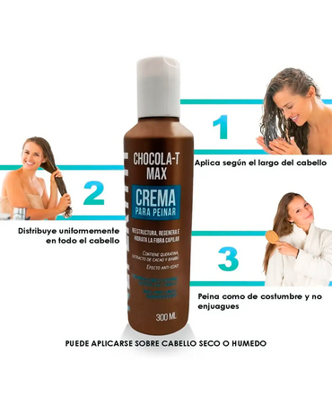 NEFERTITI CHOCOLA-T MAX CREMA PARA PEINAR 300 ML. - El Palacio De La Belleza