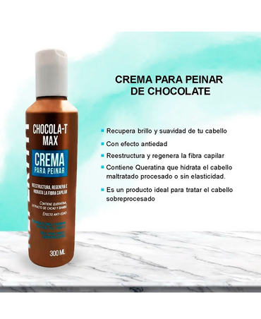 NEFERTITI CHOCOLA-T MAX CREMA PARA PEINAR 300 ML. - El Palacio De La Belleza
