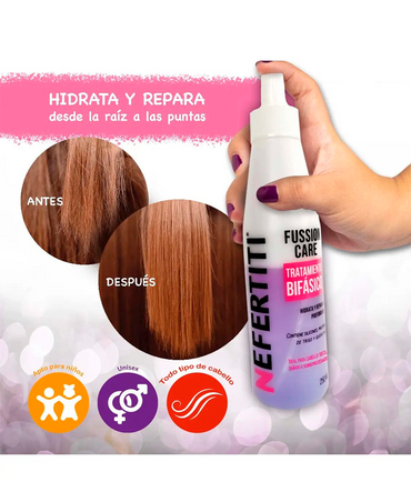 NEFERTITI FUSSION CARE BIFASICO 240ML. - El Palacio De La Belleza