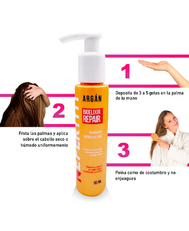 NEFERTITI ARGAN REPARADOR DE PUNTAS TERMOPROTECTOR 130 ML. - El Palacio De La Belleza