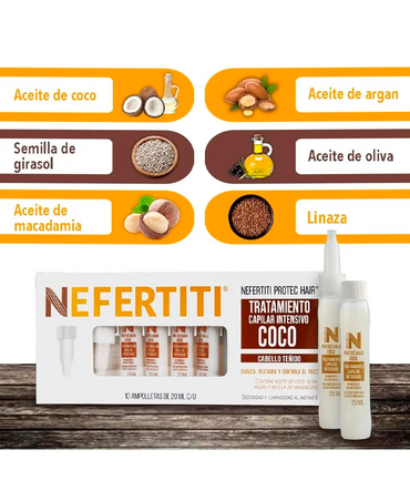 NEFERTITI PROTEC COCO AMPOLLETAS CON 10 PZAS.
