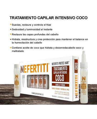 NEFERTITI PROTEC COCO AMPOLLETAS CON 10 PZAS.