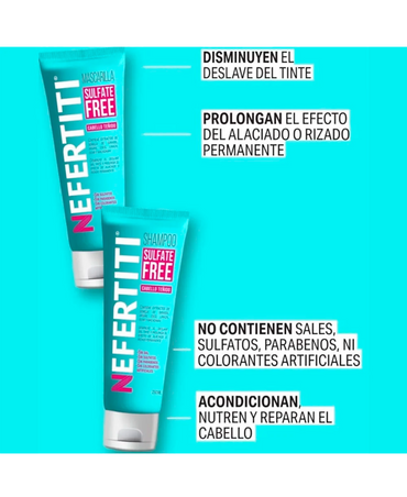 NEFERTITI SULFATE FREE CABELLO TEÑIDO MASCARILLA 250 ML.