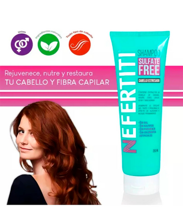 NEFERTITI SULFATE FREE CABELLO ESTRESADO SHAMPOO 250 ML.