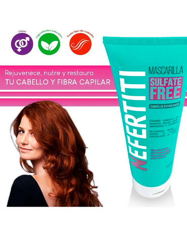 NEFERTITI SULFATE FREE CABELLO ESTRESADO MASCARILLA 250 ML.