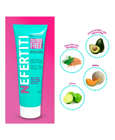 NEFERTITI SULFATE FREE CABELLO ESTRESADO MASCARILLA 250 ML. - El Palacio De La Belleza