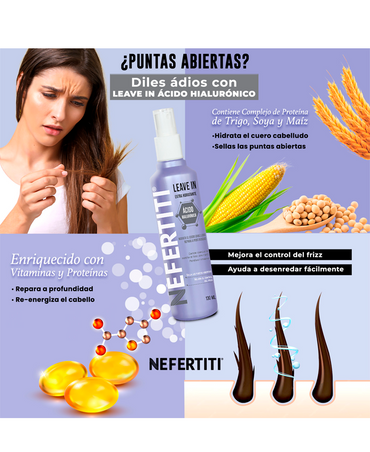 NEFERTITI SPRAY LEAVE IN ACIDO HIALURONICO 130 ML.