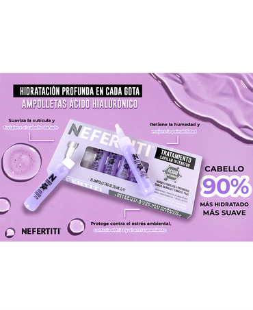 NEFERTITI ACIDO HIALURONICO 10 AMPOLLETAS DE 20 ML C/U