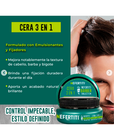 NEFERTITI BARBER CERA 3 EN 1 100 G.