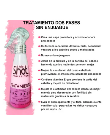 KOLOR SHOT TRATAMIENTO DOS FASES ROSA 320 ML.
