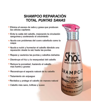 KOLOR SHOT REPARADOR TOTAL SHAMPOO 250 ML.