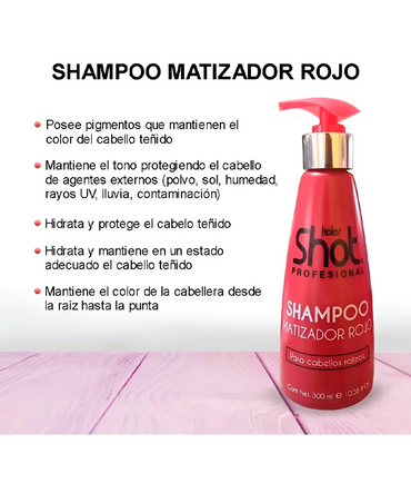 KOLOR SHOT SHAMPOO MATIZADOR ROJO 300 ML.