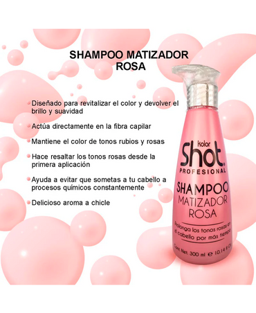 KOLOR SHOT SHAMPOO MATIZADOR ROSA 300 ML.