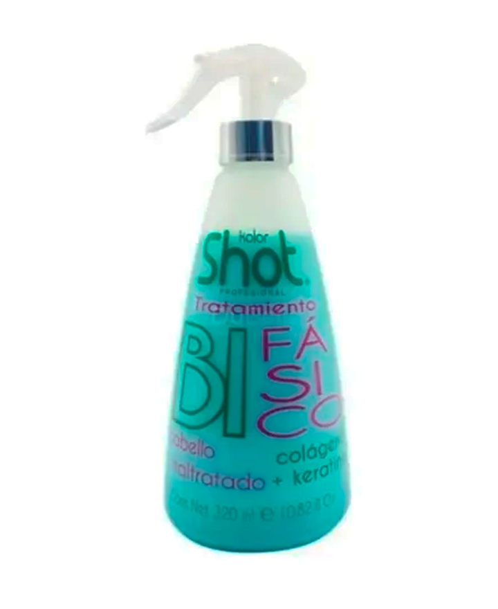 KOLOR SHOT TRATAMIENTO DOS FASES COLAGENO KERATINA 320 ML.