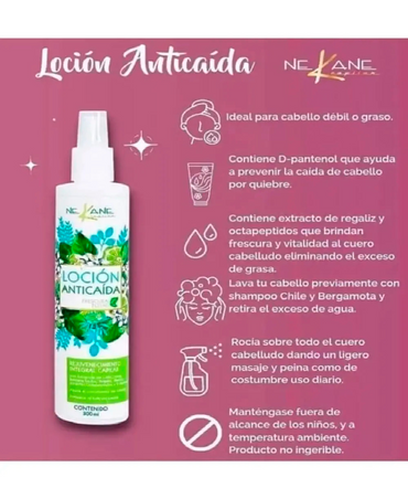 NEKANE LOCION ANTI CAIDA CON EXTRACTO DE CHILE 300 ML. - El Palacio De La Belleza