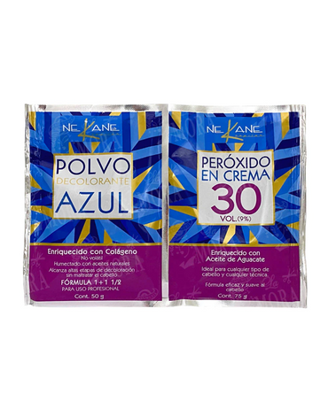 NEKANE DECOLORANTE SOBRE 50 GRS.+ PEROXIDO 30 VOL. SOBRE 75 ML.