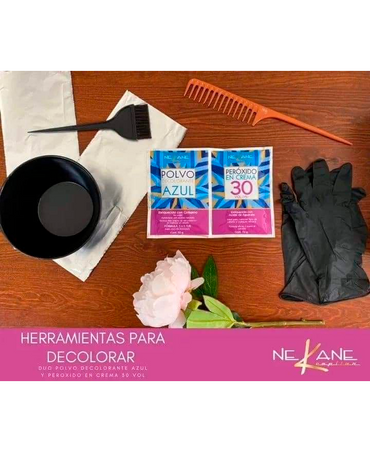 NEKANE DECOLORANTE SOBRE 50 GRS.+ PEROXIDO 30 VOL. SOBRE 75 ML. - El Palacio De La Belleza