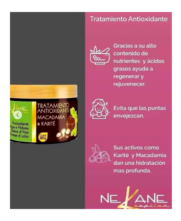 NEKANE TRATAMIENTO NUTRITIVO MACADAMIA Y KARITE 280 GRS.