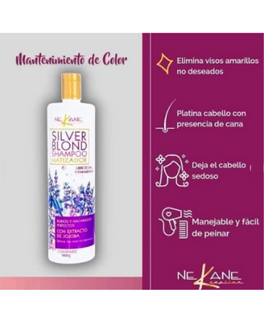 NEKANE SILVER BLOND SHAMPOO 960 ML. - El Palacio De La Belleza
