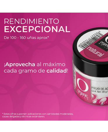 ORGANIC POLVO ACRILICO NATURAL 5 OZ./140 GRS.
