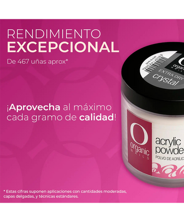 ORGANIC POLVO ACRILICO EXTRA DRY CRYSTAL 1 OZ./ 30 GRS. - El Palacio De La Belleza