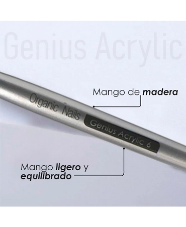ORGANIC PINCEL GENIUS ACRYLIC 6 W - El Palacio De La Belleza