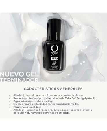 ORGANIC COLOR GEL 15 ML. 006 TOP COAT MILKY