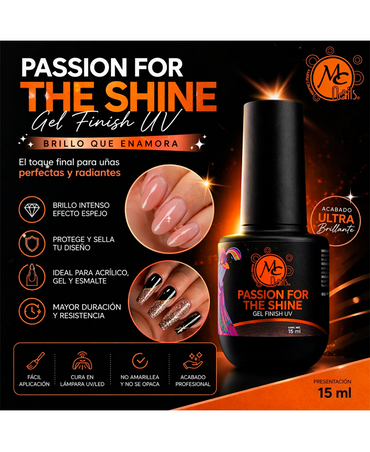 MC NAILS PASSION FOR THE SHINE GEL UV FINISH 15 ML.
