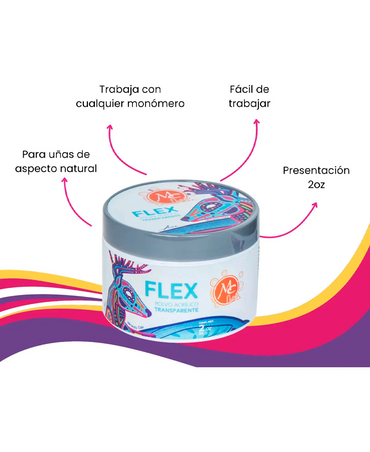 MC NAILS FLEX ACRILICO 2 ONZA TRANSPARENTE