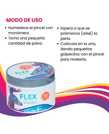 MC NAILS FLEX ACRILICO 2 ONZA TRANSPARENTE