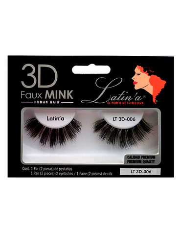 LATINA PESTAÑAS 3D CABELLO HUMANO 006