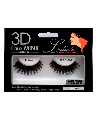 LATINA PESTAÑAS 3D CABELLO HUMANO 009