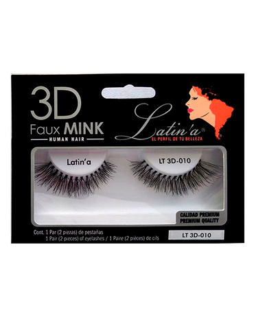LATINA PESTAÑAS 3D CABELLO HUMANO 010