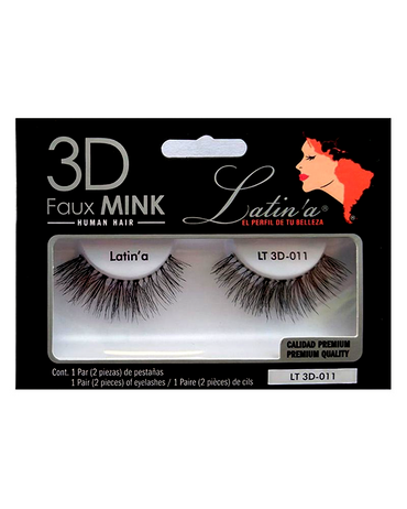 LATINA PESTAÑAS 3D CABELLO HUMANO 011
