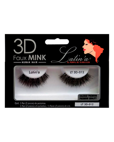 LATINA PESTAÑAS 3D CABELLO HUMANO 012
