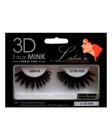 LATINA PESTAÑAS 3D CABELLO HUMANO 020