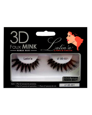 LATINA PESTAÑAS 3D CABELLO HUMANO 021