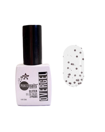 PUNTO NAILS OVER GLITTER 12 ML. TONO 02 PLATA