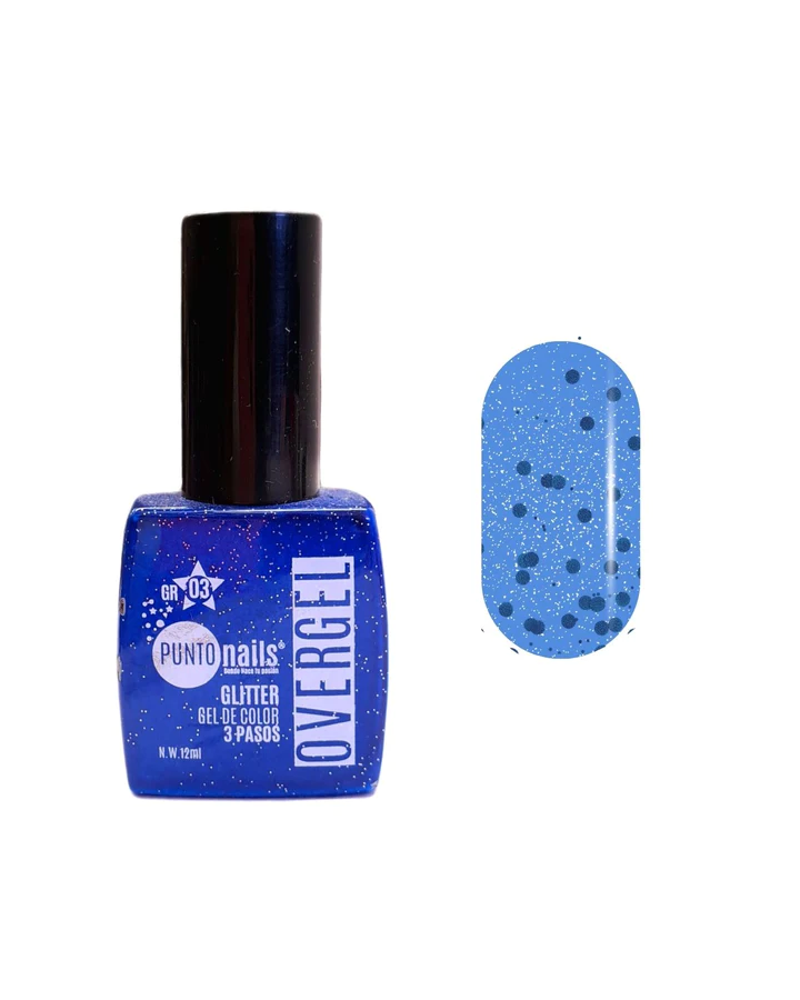 PUNTO NAILS OVER GLITTER 12 ML. TONO 03 AZUL