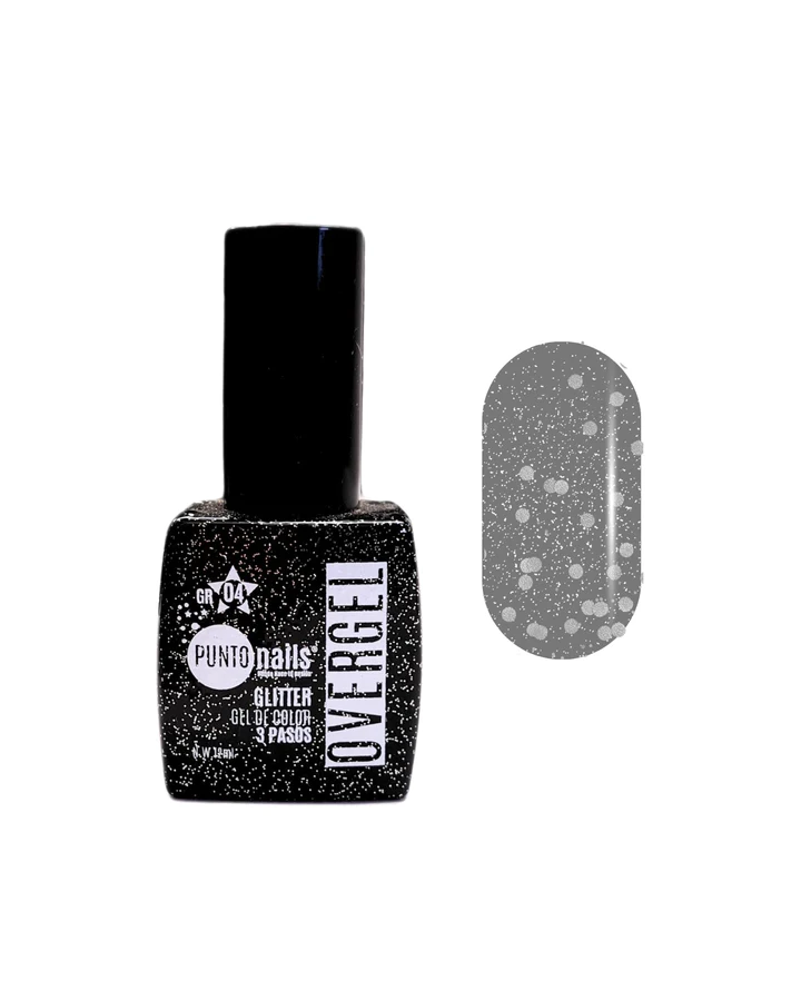 PUNTO NAILS OVER GLITTER 12 ML. TONO 04 NEGRO