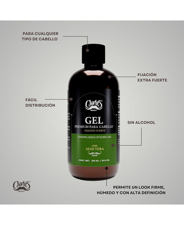 CHARLES GEL PREMIUM PARA EL CABELLO 300 ML.
