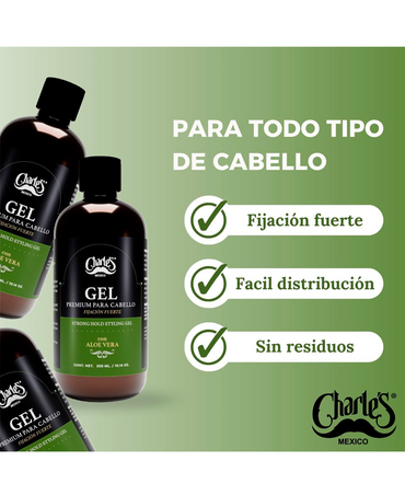 CHARLES GEL PREMIUM PARA EL CABELLO 300 ML.