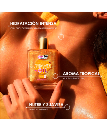 PINK UP SHIMMER OIL TROPICAL BEACH 100 ML. PKSK38