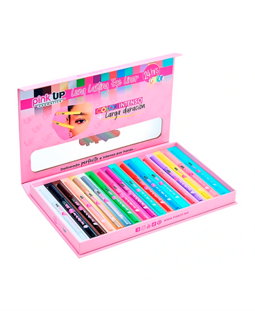 PINK UP LONG LASTING EYE LINER 24 HRS. KIT C/18 PZAS PKCAJALONG2