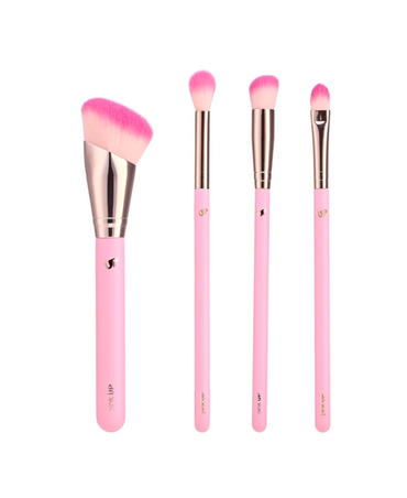 PINK UP SET COSMETIQUERA PUFFER CON 12 BROCHAS PKCOSPUFFERBRO