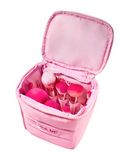 PINK UP SET COSMETIQUERA PUFFER CON 12 BROCHAS PKCOSPUFFERBRO